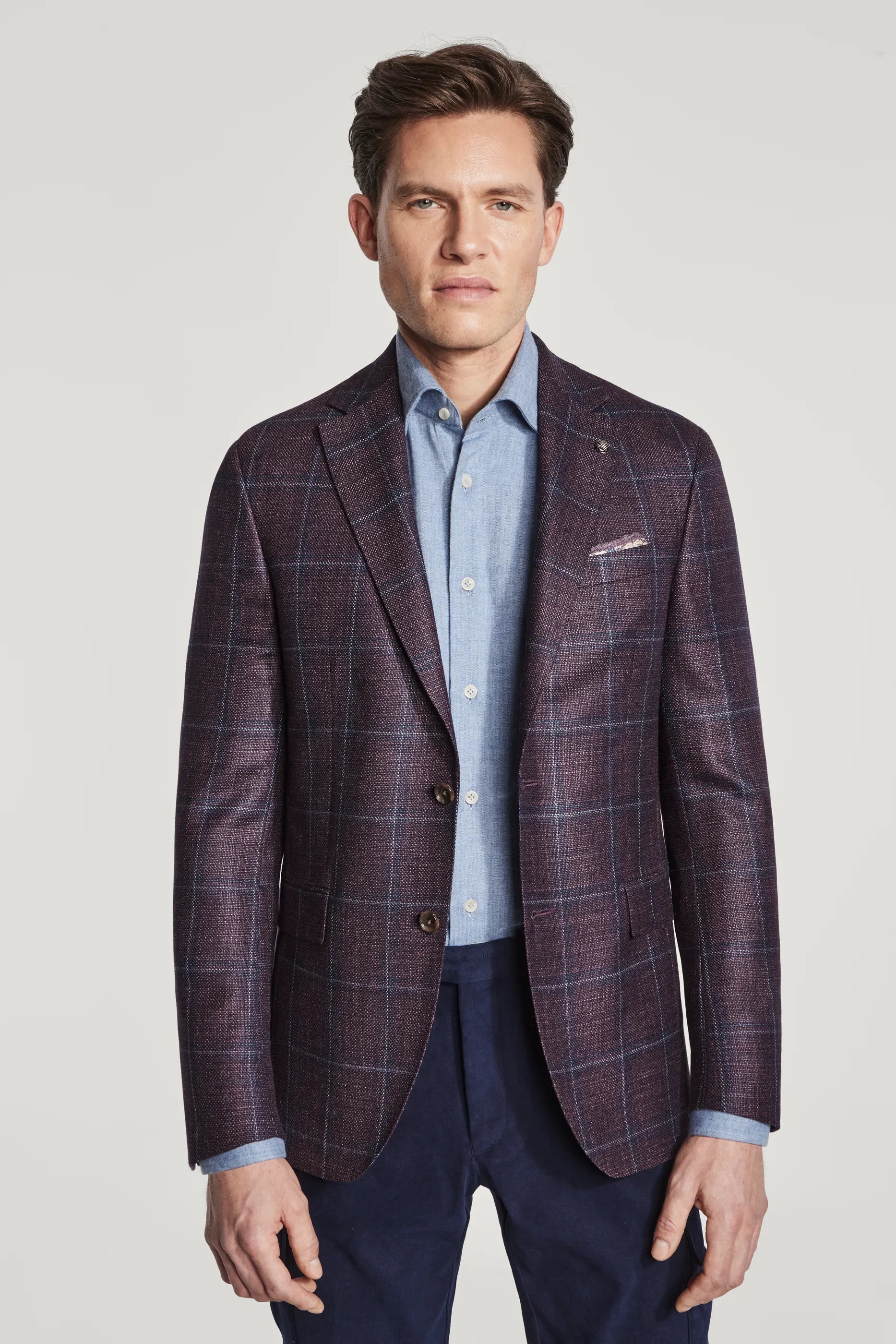 Alt view Berry Plaid Blazer