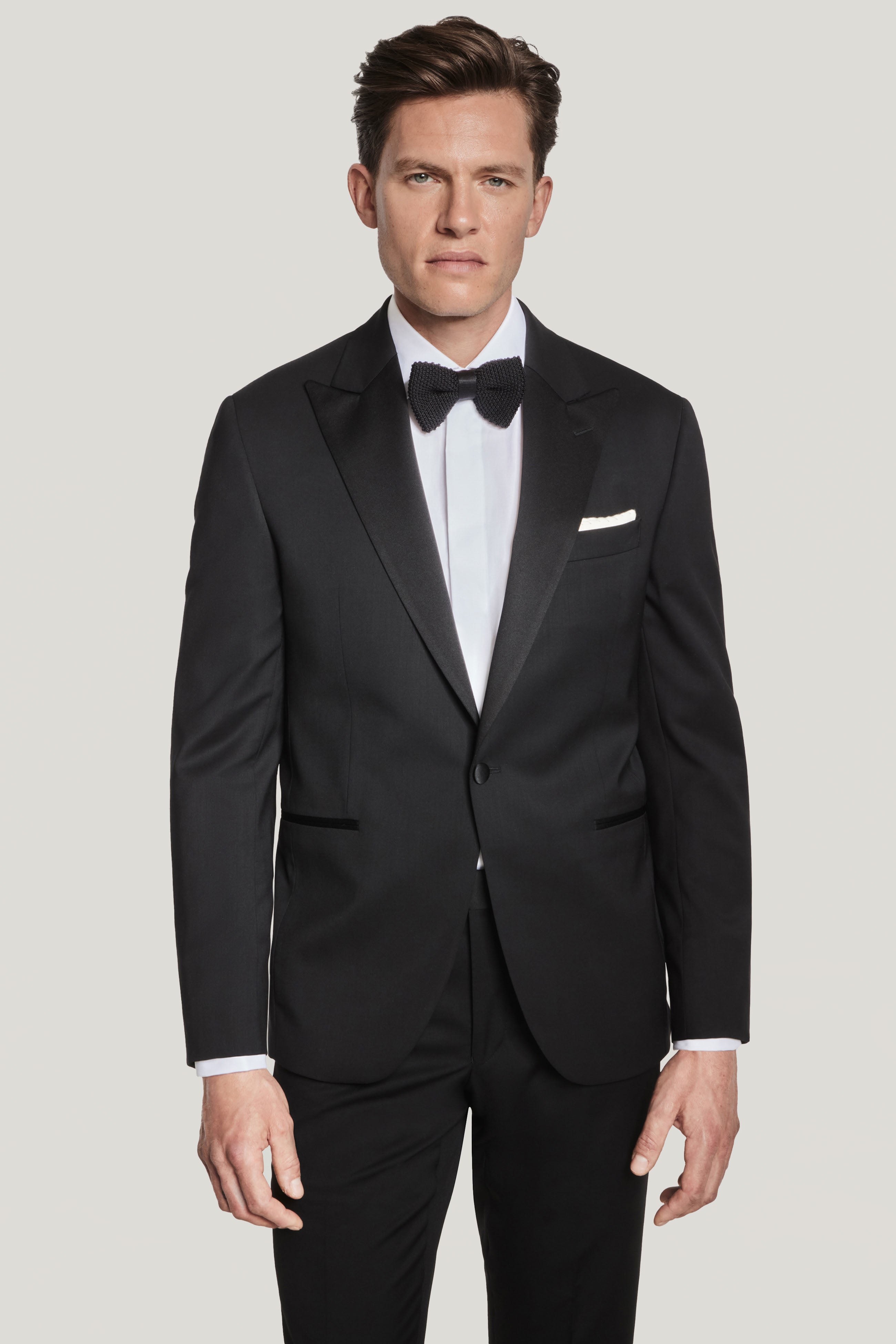 Alt view Black Solid Tuxedo Jacket