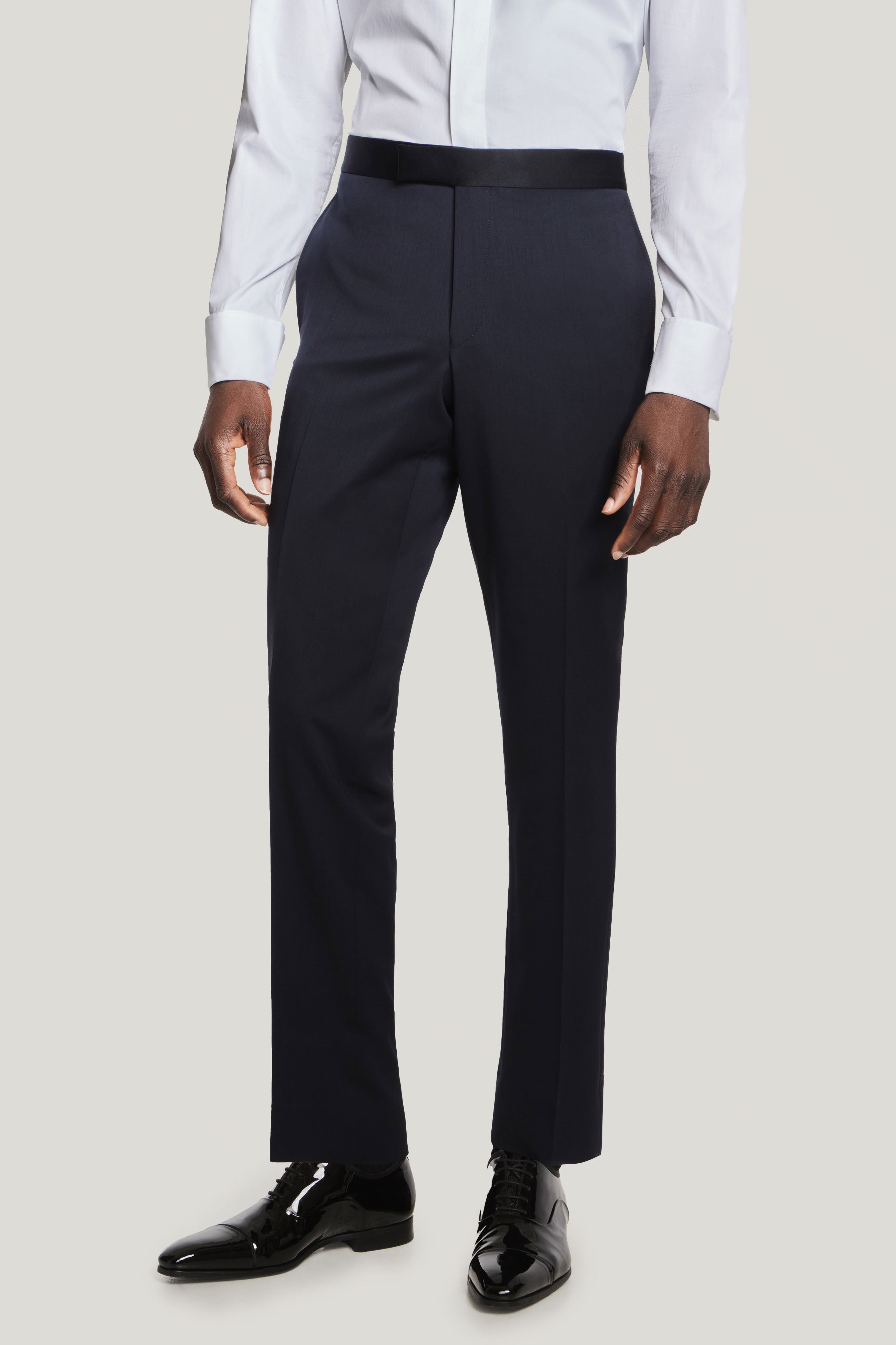 Alt view Navy Solid Tuxedo Trouser