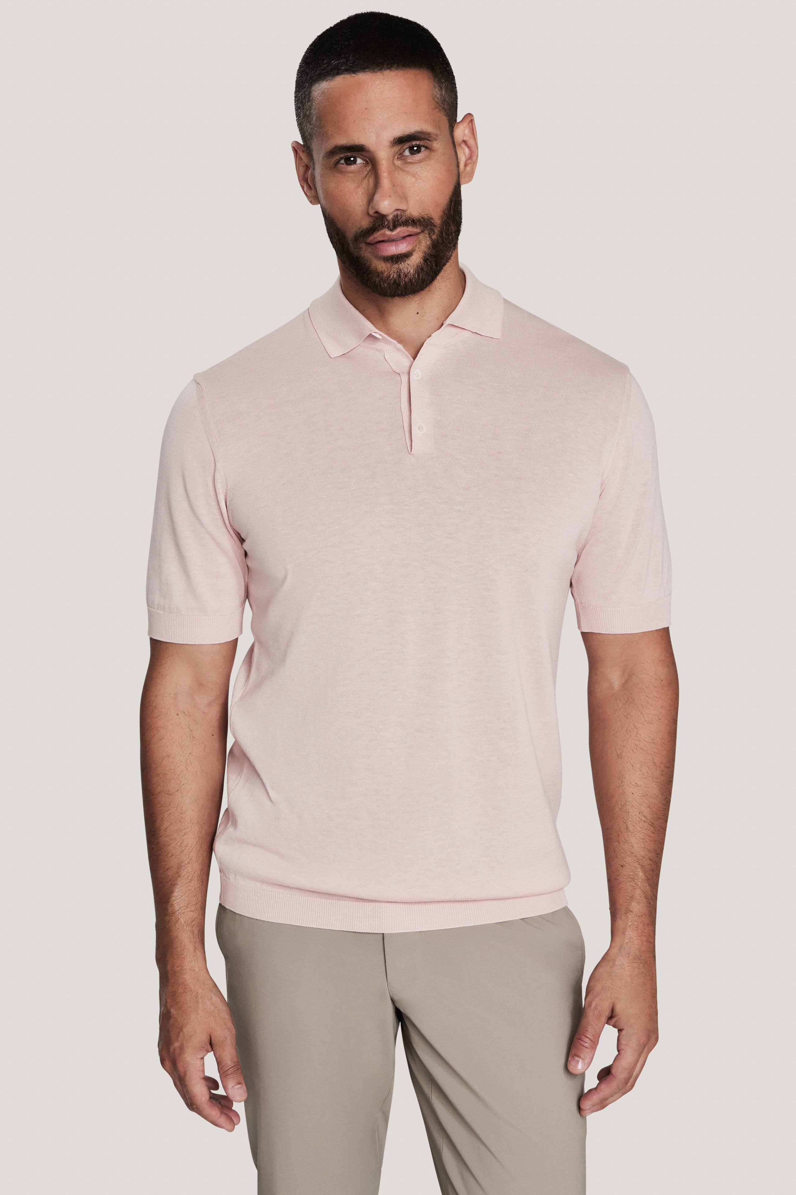 Alt view Pink Knit Polo