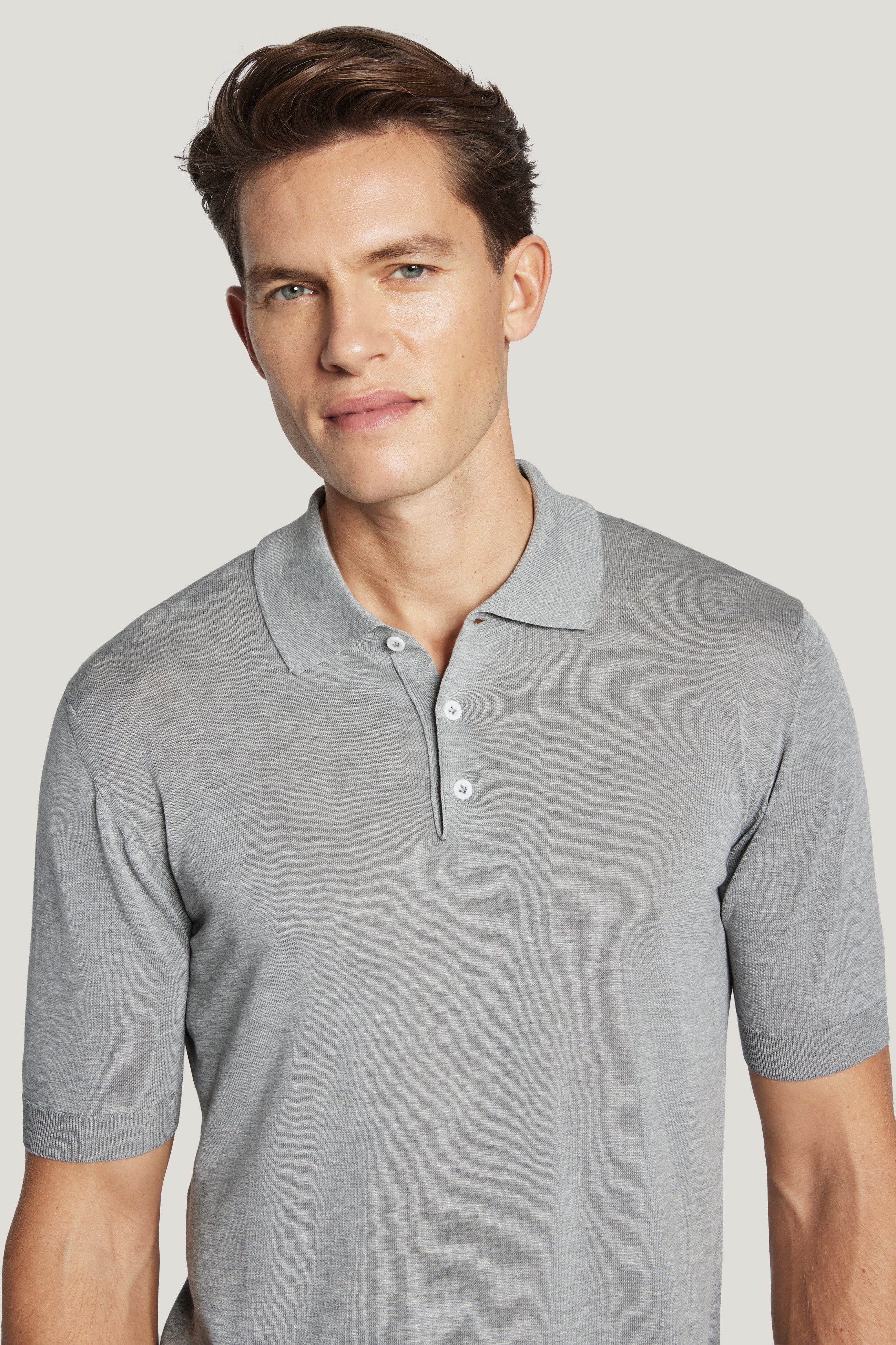 Alt view 1 Grey Knit Polo