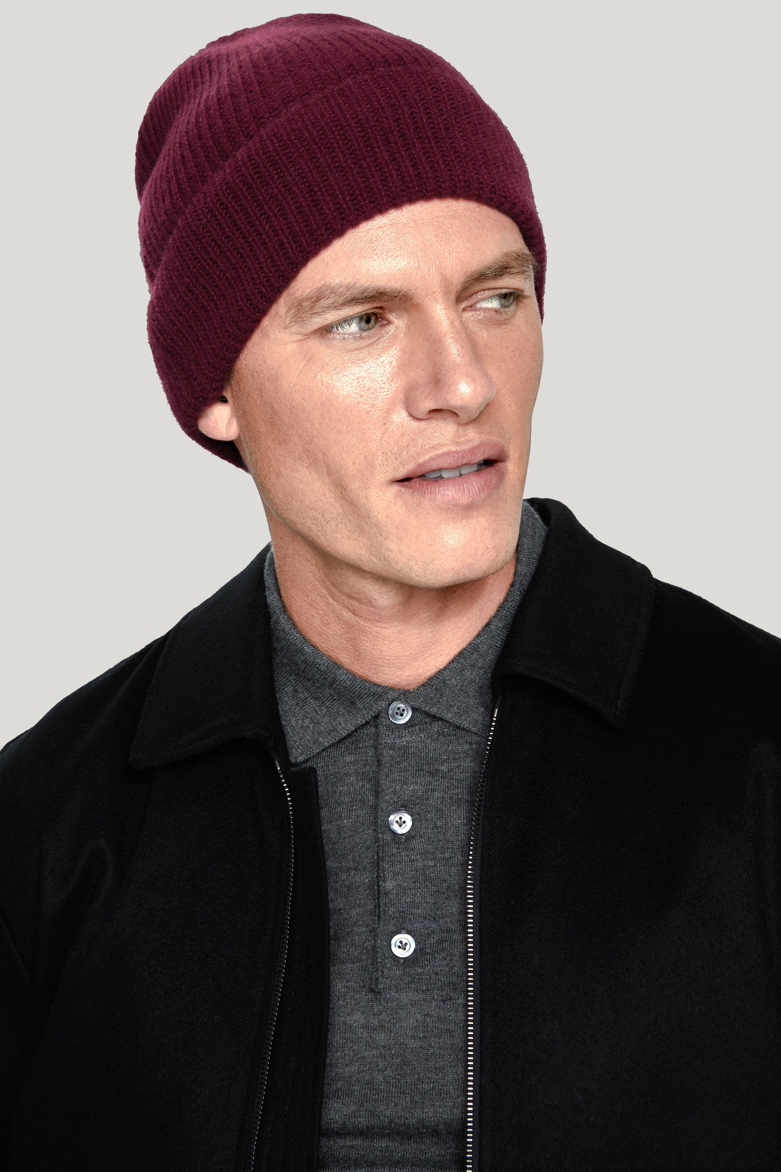 Alt view Burgundy Beanie