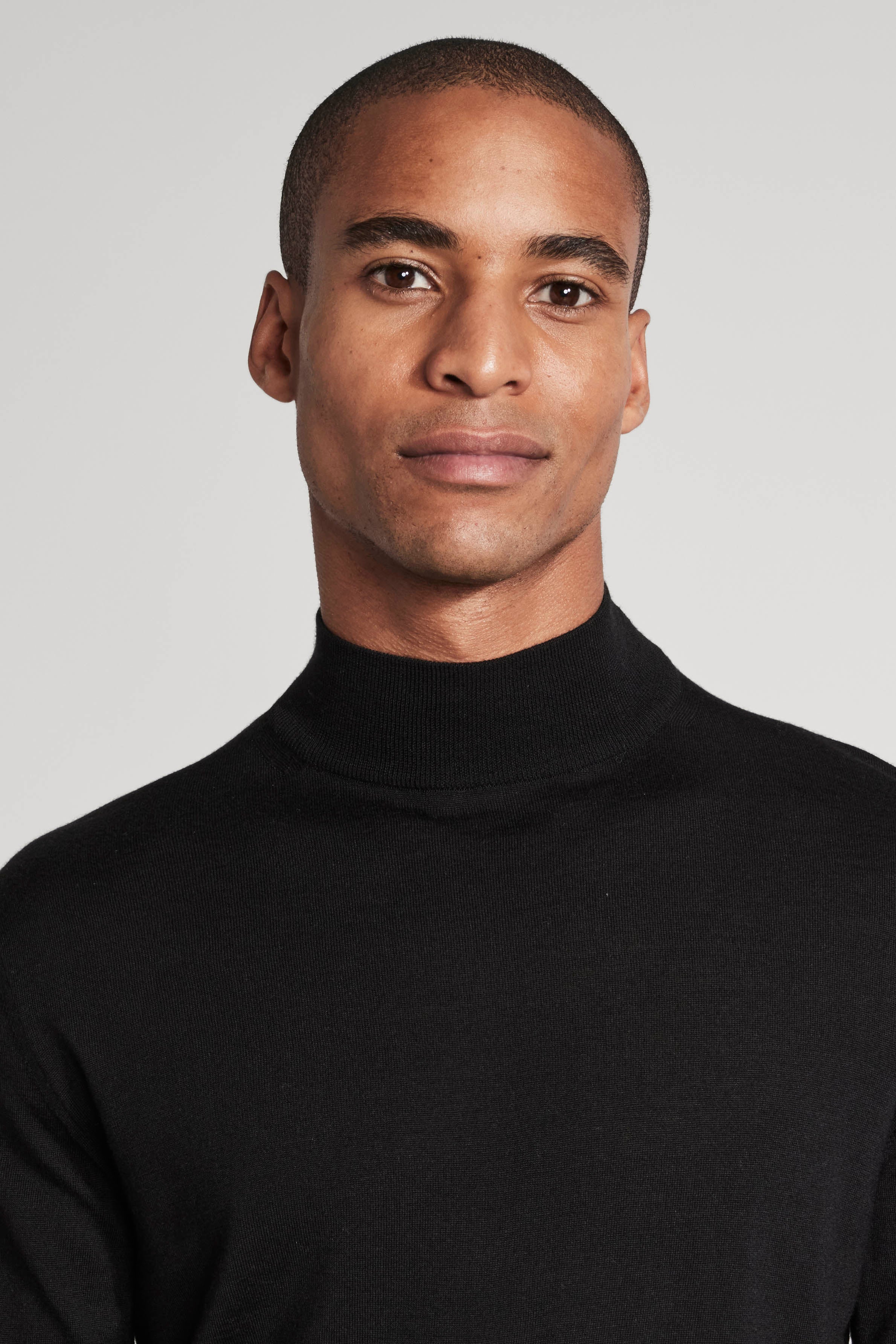 Alt view 1 Black Mock Neck