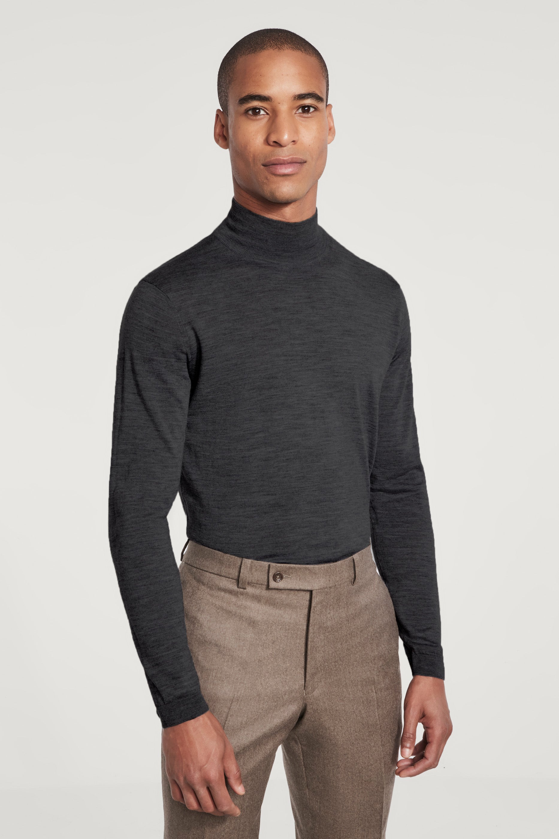 Alt view Charcoal Mock Neck