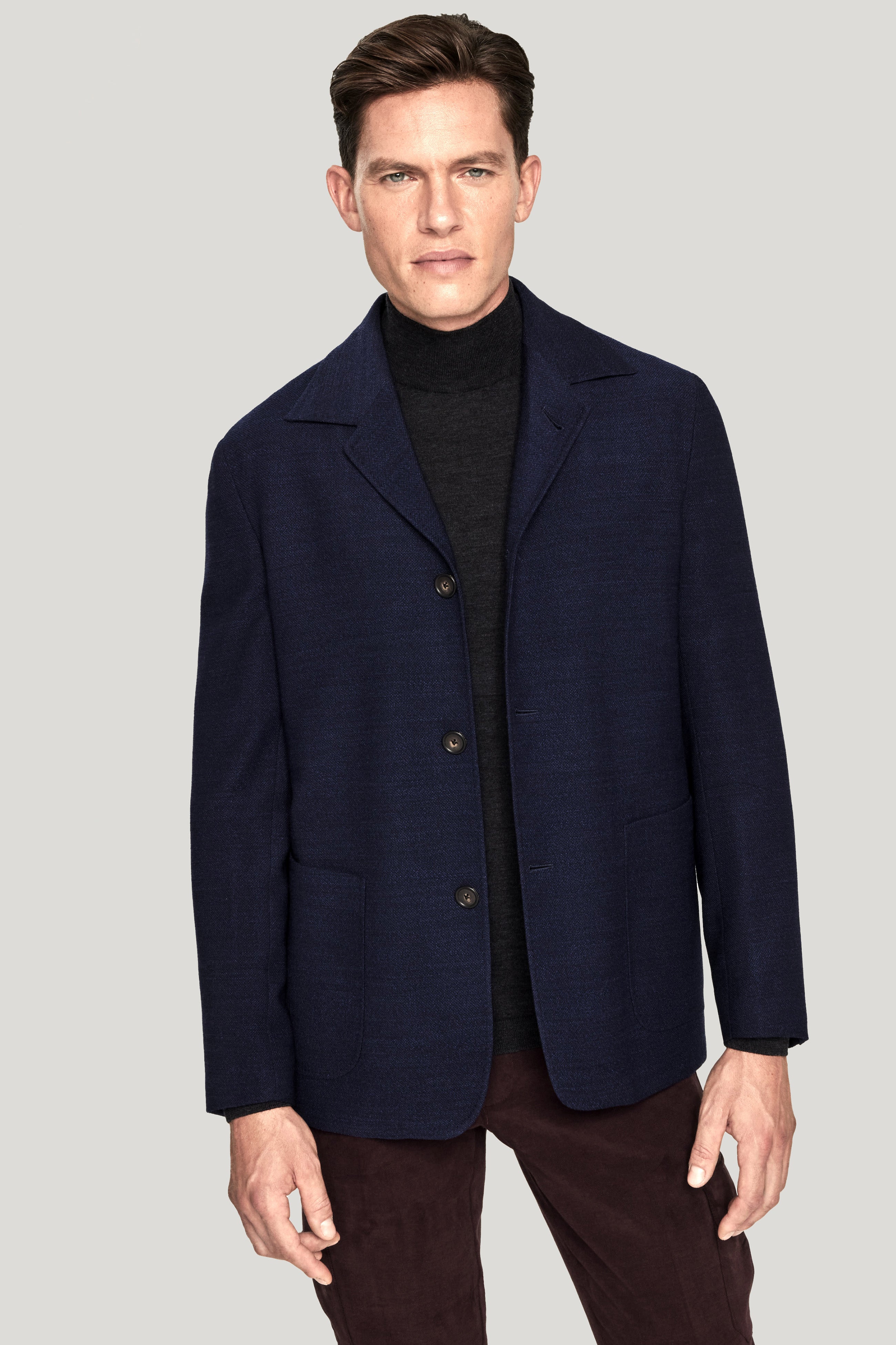 Alt view Navy Melange Knit COMFORTWEAR™ Ready Jacket